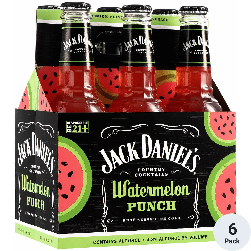 Jack Daniels Watermelon Punch 6pk-10oz Btls