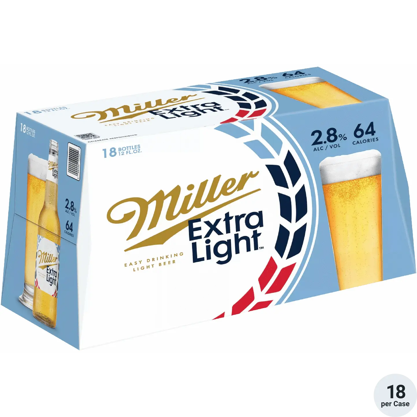 Miller 64 Extra Light Lager 18-12oz Btls