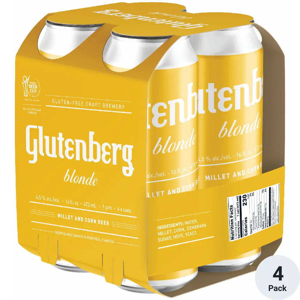 Glutenberg Gluten Free Blonde 4pk-16oz Cans