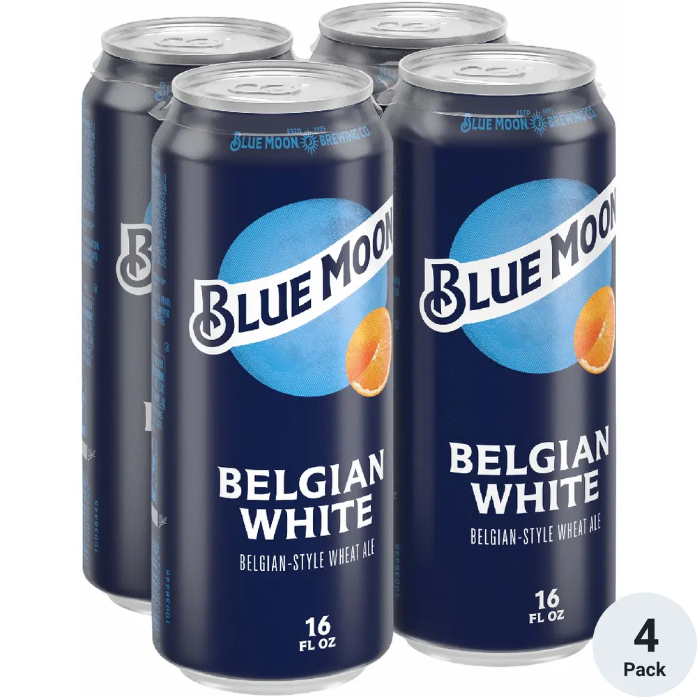 Blue Moon Belgian White Belgian-Style Wheat Ale 4pk-16oz Cans