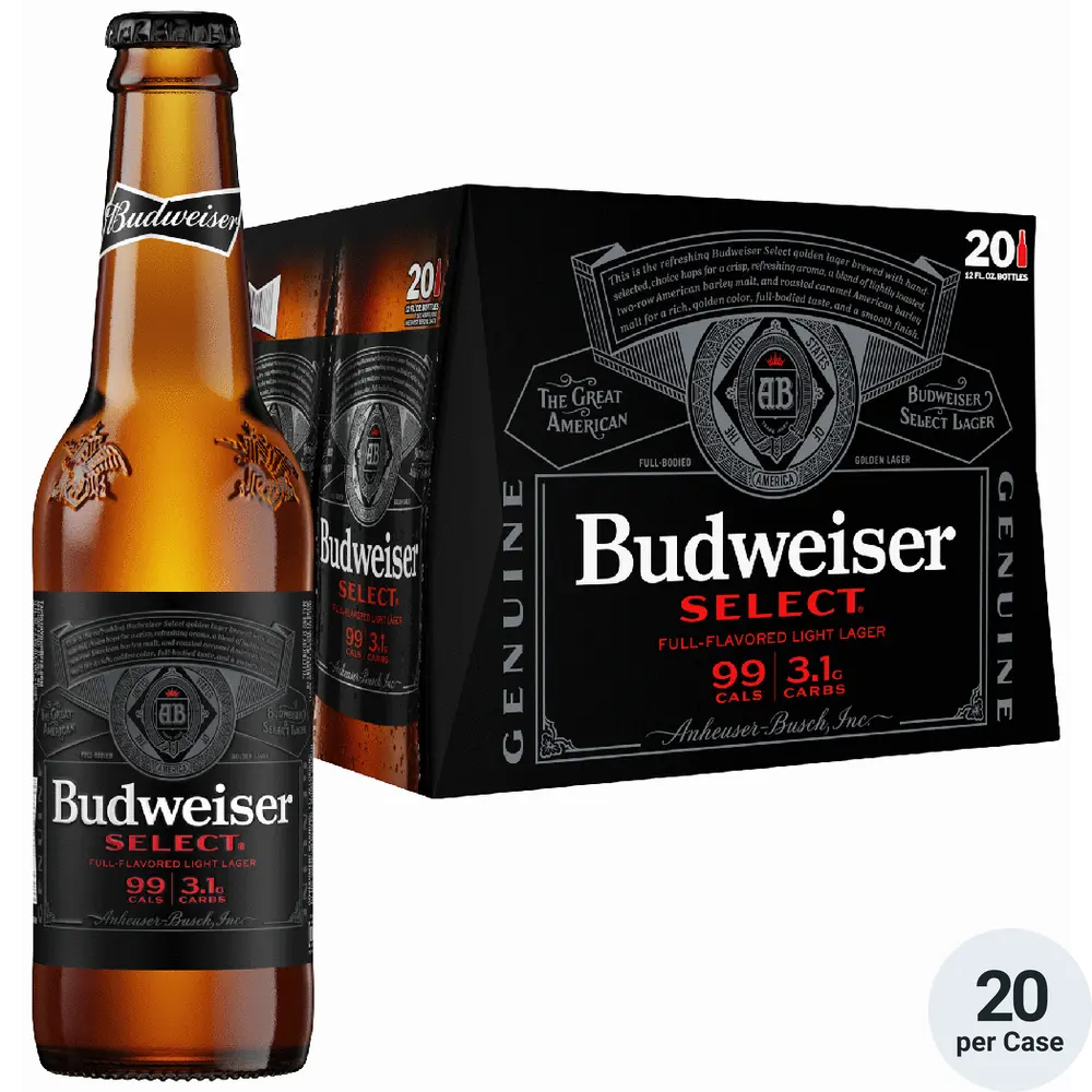 Budweiser Select American Light Beer 20-12oz Btls